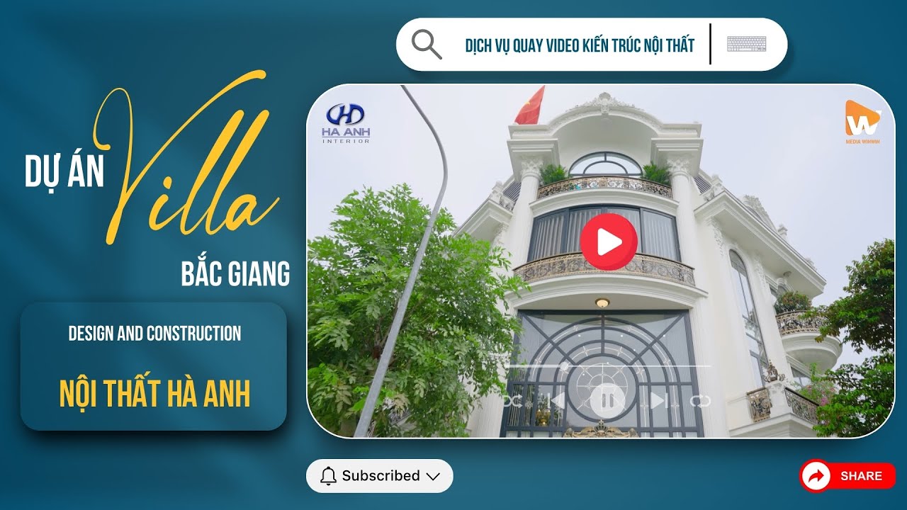 Quay video nội thất biệt thự tân cổ điển tại Bắc Giang - Media WinWin